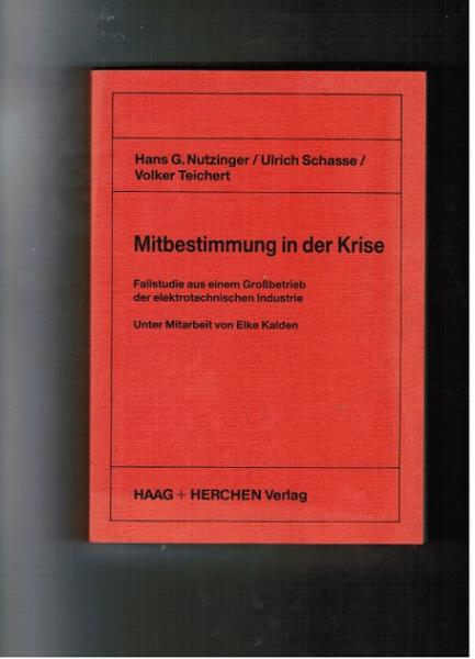 Mitbestimmung in der Krise. Fallstudie aus einem Großbetrieb der elektrotechnischen Industrie