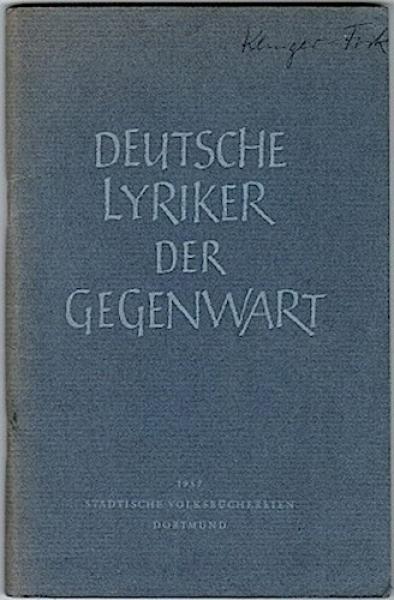 Deutsche Lyriker der Gegenwart. Daten - Hinweise - Beispiele