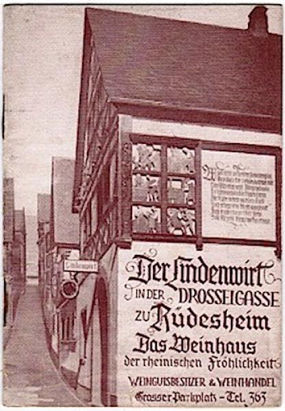 Der Lindenwirt in der Drosselgasse zu Rüdersheim - Liederheft