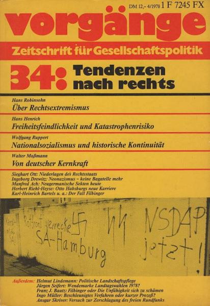 Vorgänge. Zeitschrift für Gesellschaftspolitik. Nr. 34: Zeitfragen: Tendenzen nach rechts.