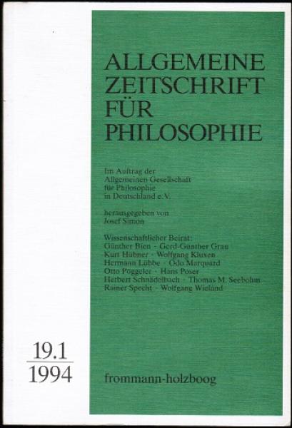Allgemeine Zeitschrift für Philosophie ; Heft 19.1 (1994)