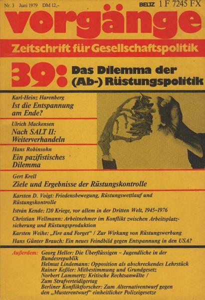 Vorgänge. Zeitschrift für Gesellschaftspolitik. Nr. 39: Menschenwürdiges Sterben.