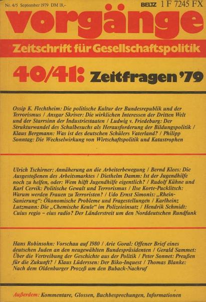 Vorgänge. Zeitschrift für Gesellschaftspolitik. Nr. 40/41: Zeitfragen `79.