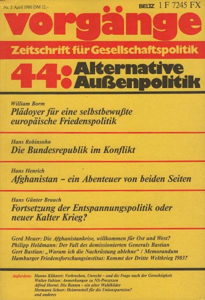 Vorgänge. Zeitschrift für Gesellschaftspolitik. Nr. 44: Alternative Außenpolitik.