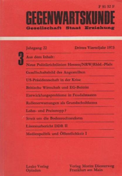 Gegenwartskunde. Heft 3, 1973.