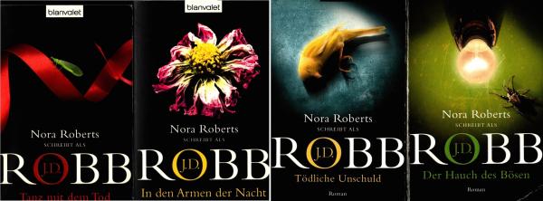 4 Bücher Nora Roberts : Tanz mit dem Tod ; In den Armen der Nacht ; Tödliche Unschuld ; Der Hauch des Bösen