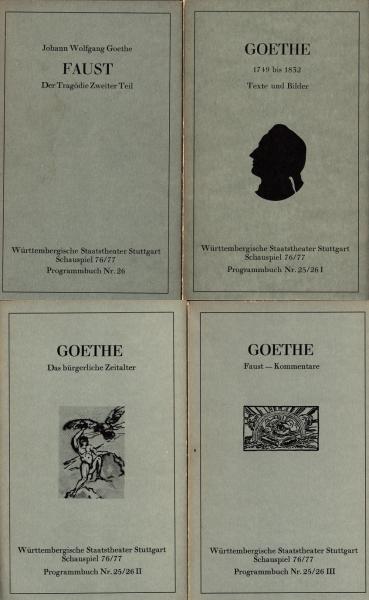 Württembergische Staatstheater Stuttgart Schauspiel 76 / 77 ; Programmbuch Nr. 25/26 in vier Büchern