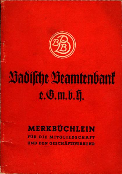 Merkbüchlein : Für die Mitgliedschaft und den Geschäftsverkehr