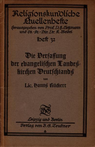 Die Verfassung der evangelischen Landeskirchen Deutschlands