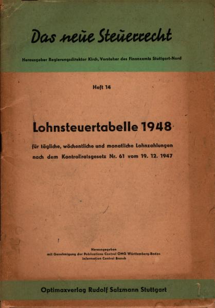 Lohnsteuertabelle 1948