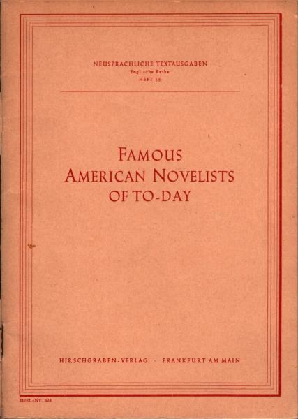Famous American Novelists of to-day