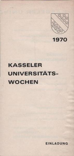 Kasseler Universitätswochen 1970 : Einladung