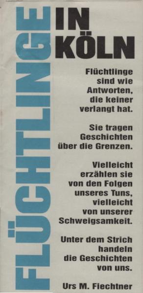 Flüchtlinge in Köln [Informationsbroschüre]