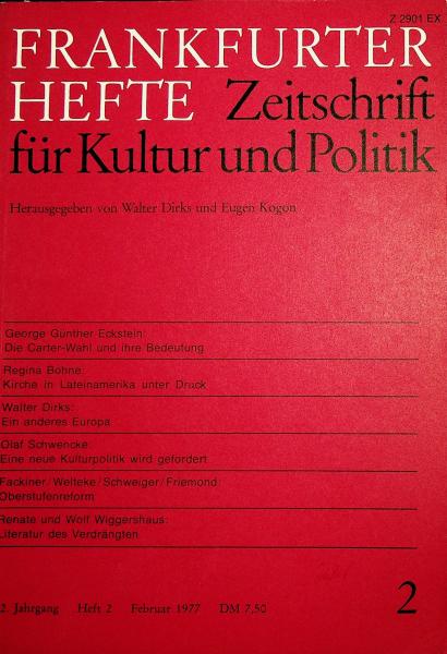 Frankfurter Hefte. Zeitschrift für Kultur und Politik. Heft 2, Februar 1977