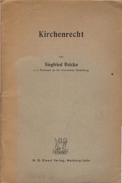 Kirchenrecht ; Teildruck aus der Einführung in die Rechtswissenschaft