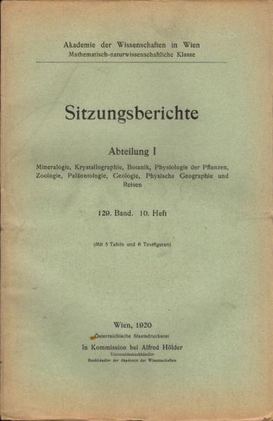 Sitzungsberichte : Abteilung 1 ; 129. Band. 10. Heft