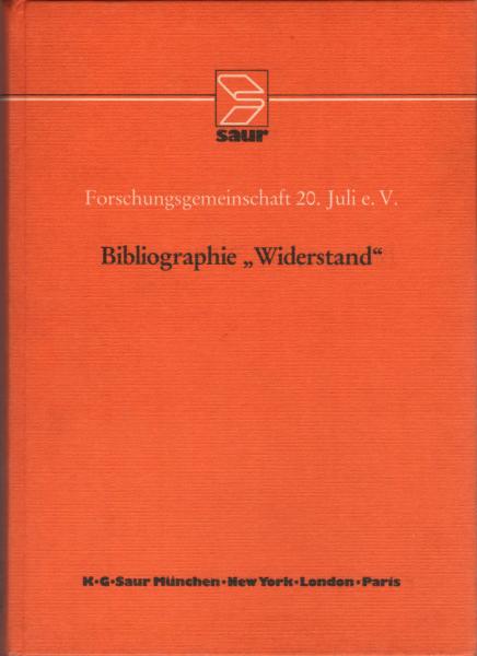Bibliographie "Widerstand"
