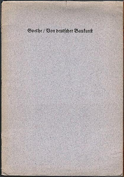 Von deutscher Baukunst (= Reuchlindrucke - Neue Folge/ Nummer Eins)