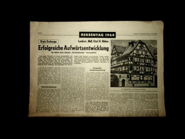 Hessentag 1964 / Zeitungsblatt aus : Niederhessische Zeitung (NHZ), Juli 1964.