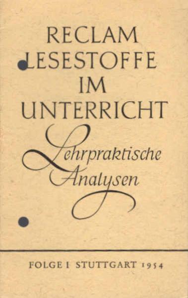 Lehrpraktische Analysen ; Teil : Folge 1