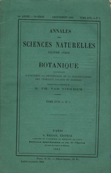 Annales des sciences naturelles ; sixieme serie : Botanique. Tome XVII - Nr. 1