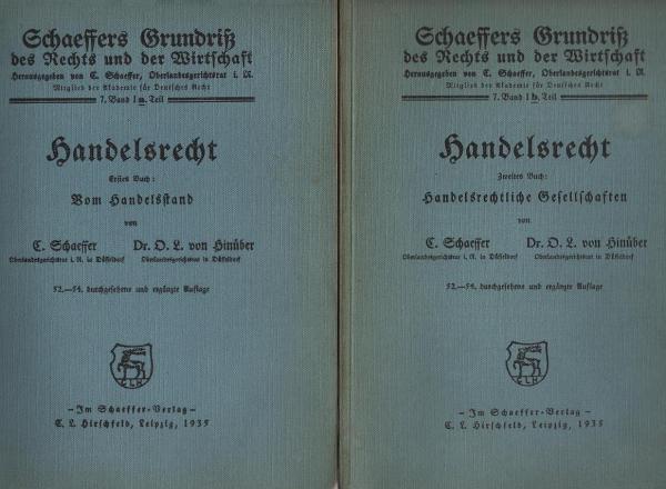 Handelsrecht; 2 Teile: 1., Vom Handelsstand; 2., Handelsrechtliche Gesellschaften