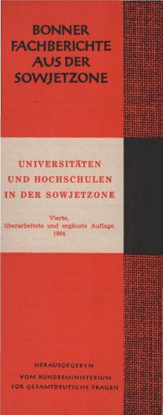 Universitäten und Hochschulen in der Sowjetzone.