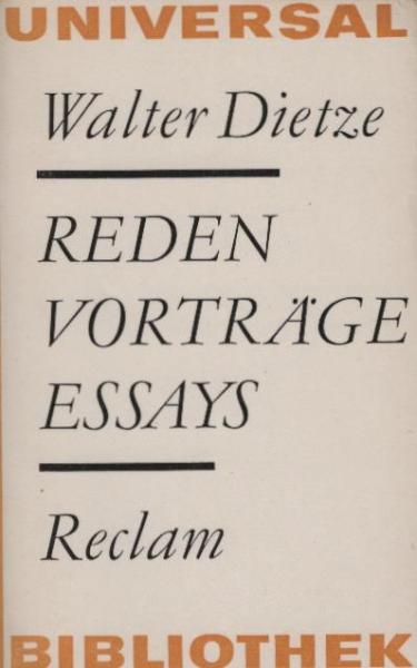 Reden, Vorträge, Essays.