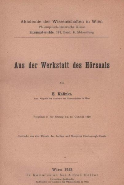 Aus der Werkstatt des Hörsaals.