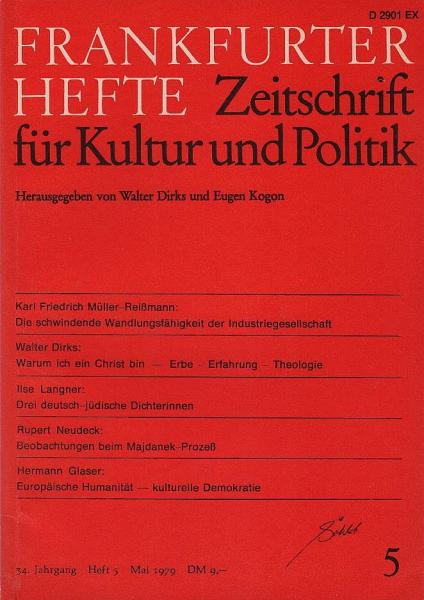 Frankfurter Hefte : Zeitschrift für Kultur und Politik / 34. Jahrgang (1979), Heft 5.