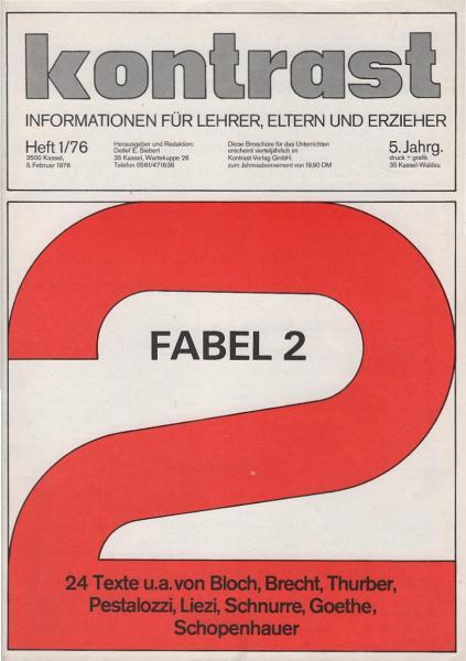 kontrast : Informationen für Lehrer, Eltern u. Erzieher ; Heft 1 / 76