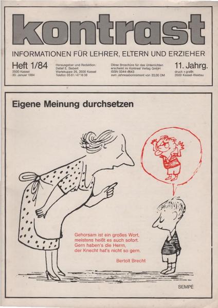 kontrast : Informationen für Lehrer, Eltern u. Erzieher ; Heft 1 / 84