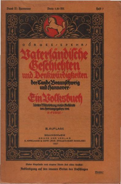 Vaterländische Geschichten und Denkwürdigkeiten der Lande Braunschweig und Hannover; Band II: Hannover. 1. Teil. Heft 7.