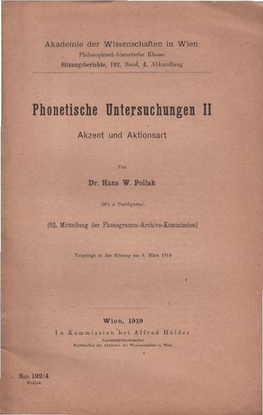 Phonetische Untersuchungen; Teil: Bd. 2., Akzent und Aktionsart