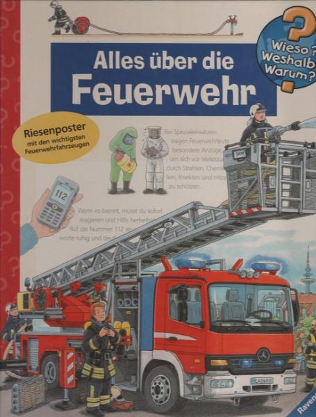 Alles über die Feuerwehr : Riesenposter mit den wichtigsten Feuerwehrfahrzeugen.