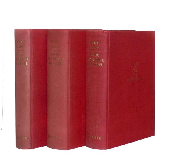 Naturgeschichte der Vögel; 3 Teile: 1. Bd.: Allgemeine Vogelkunde; Bd. 2: Spezielle Vogelkunde; Bd. 3: Bibliographien und Register.