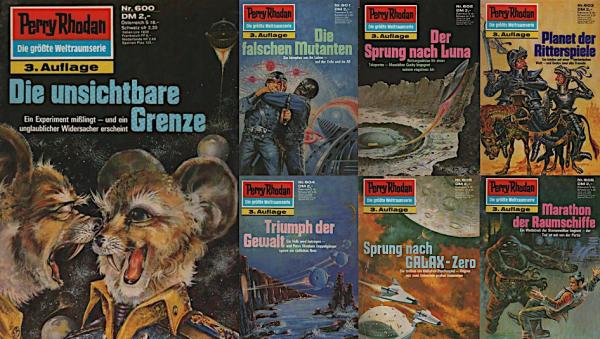 Perry Rhodan Nr. 600-606 ; 7 Heftromane / Konvolut.