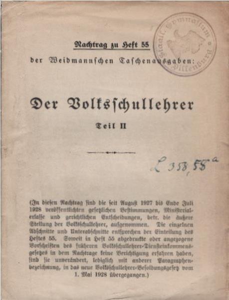 Der Volksschullehrer; Teil 2