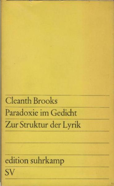 Paradoxie im Gedicht : Zur Struktur d. Lyrik.