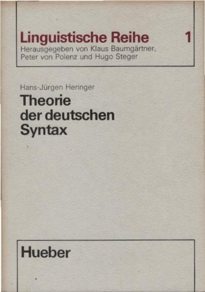 Theorie der deutschen Syntax.