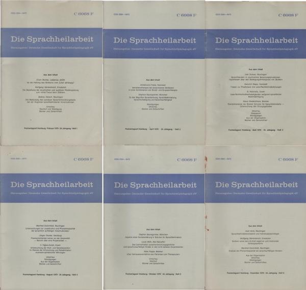 Die Sprachheilarbeit. 24. Jg., 1979, Heft 1 - 6. (Komplett).