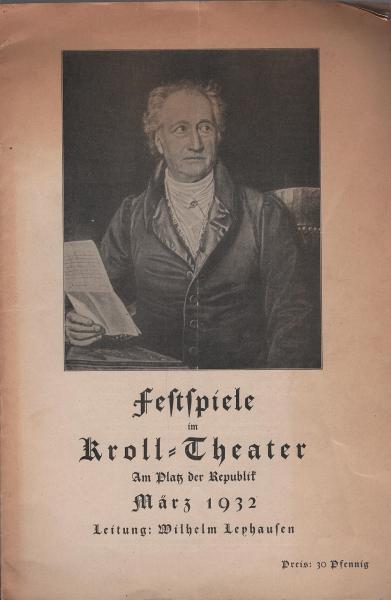 Festspiele im Kroll-Theater : "Prometheus" von J. W. von Goethe.