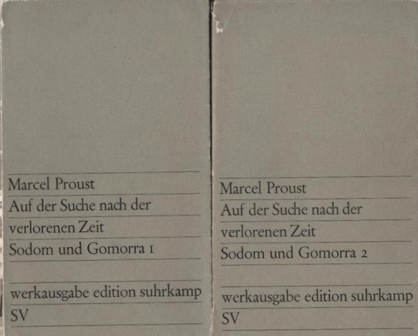 Proust, Marcel: Auf der Suche nach der verlorenen Zeit; Teil: Bde. 7. + 8., Sodom und Gomorra 1 + 2