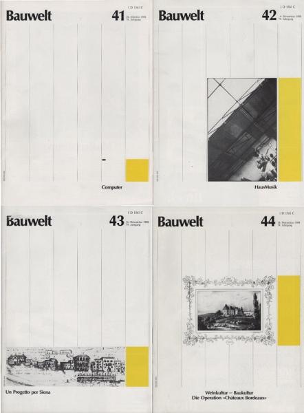 Bauwelt. 79. Jg., 1988, 4 Hefte.