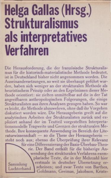 Strukturalismus als interpretatives Verfahren.