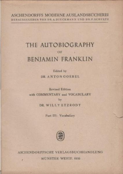 The Autobiography of Benjamin Franklin. Part III., Vocabulary