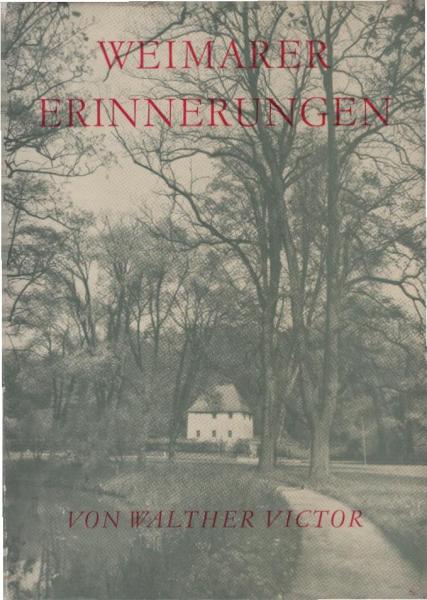 Weimarer Erinnerungen: Sonette.