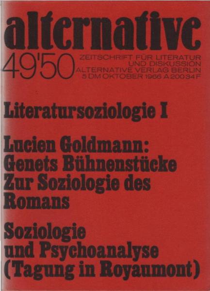 alternative. Zeitschrift für Literatur und Diskussion. 9. Jg., Oktober 1966, Heft 49 / 50