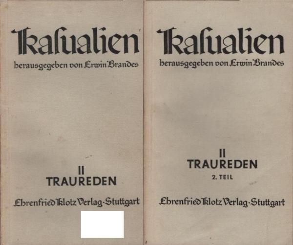 Kasualien : Reden für alle Fälle in der Praxis des Pfarrers ; Teil 2: Taufreden. 1. und 2. Teil (2 Bände)