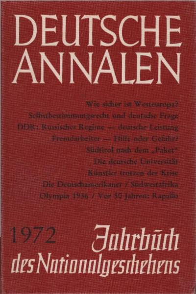 Deutsche Annalen; Teil: Jahr 1. 1972.